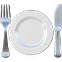 Fork & knife with plate emoji