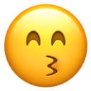 Kissing smiling eyes emoji