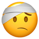 Face with head bandage emoji