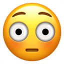 Flushed face emoji