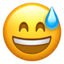 Sweat smile emoji