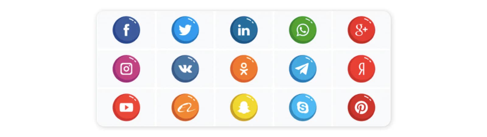 The 30 best social media icons in 2023 - Shiny Round Button Social Media Icons