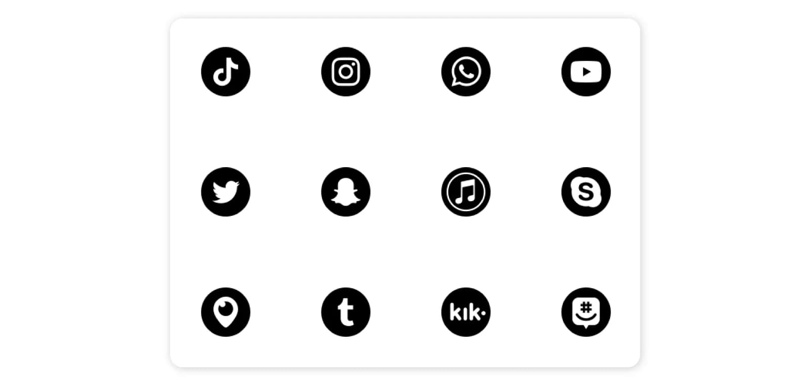Black Circle Icons