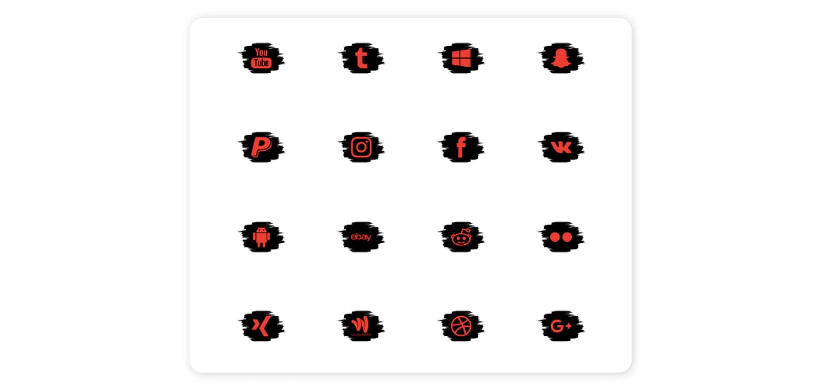 The 30 best social media icons in 2023 - Black and Red Social Media Icons