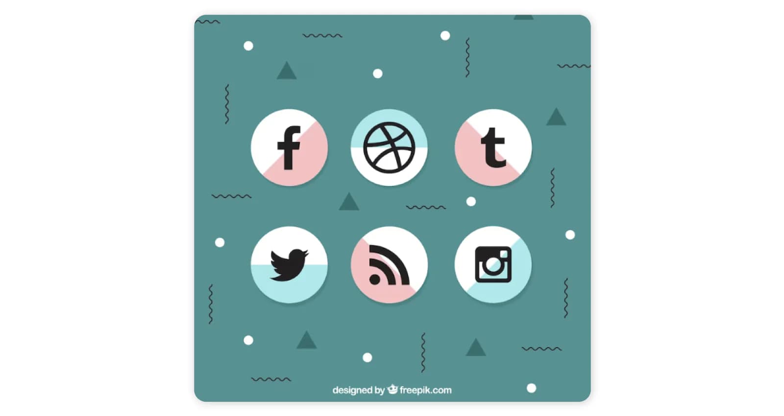 Two-Tone Social Media Icons