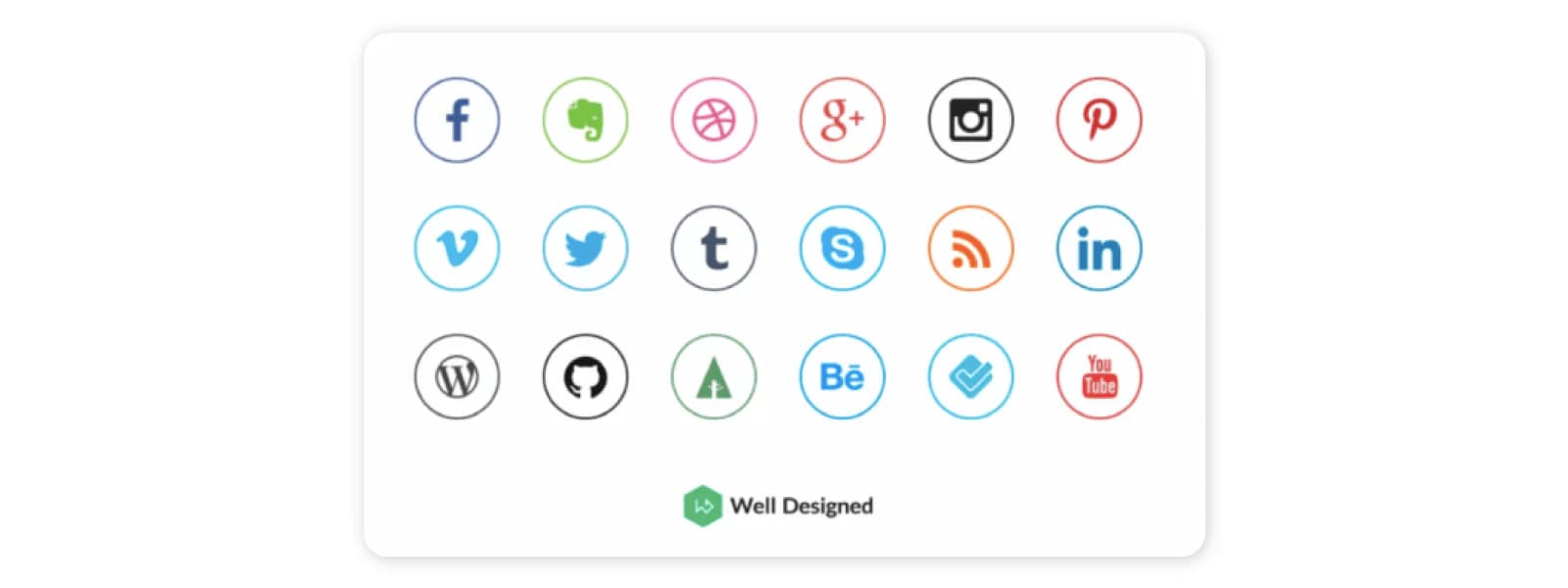 20 Social Media Icons by Dawid Dapszus
