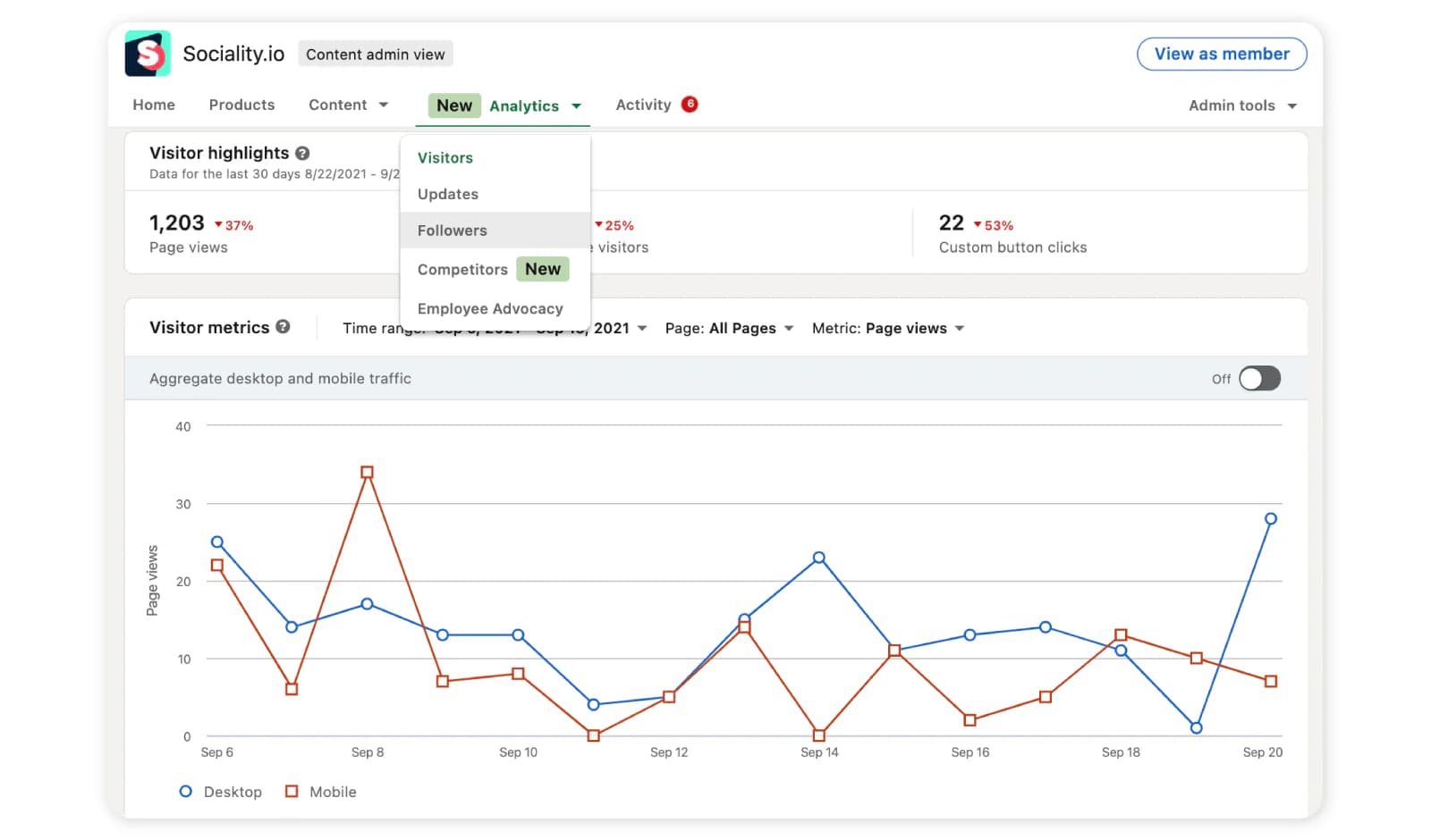 LinkedIn inbuilt competitor analysis tool - Step 1