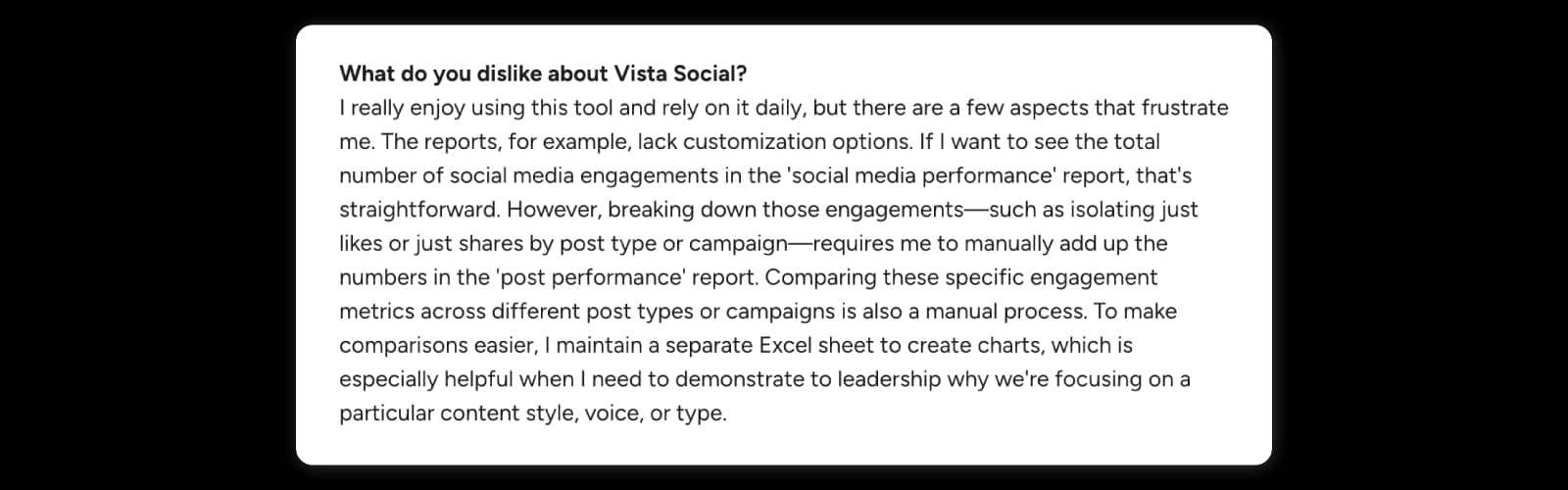 vista-social-reporting-issues