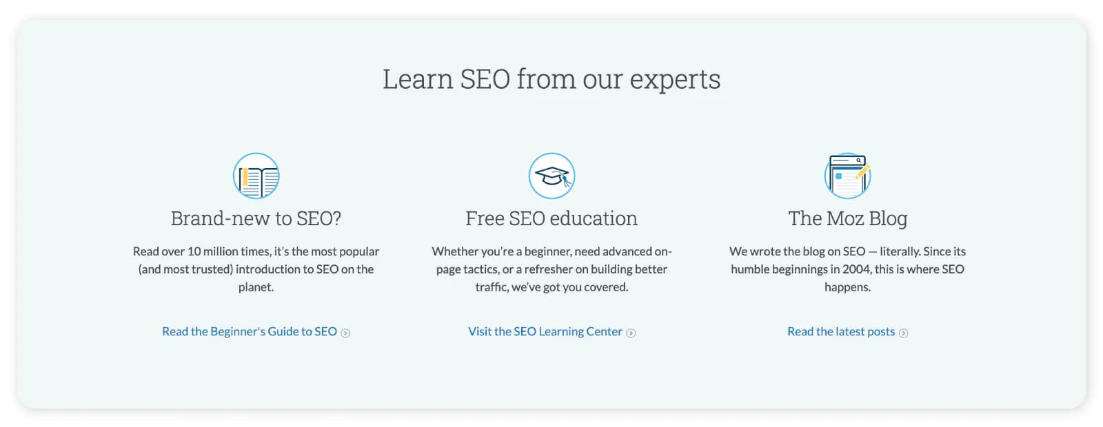 Real-life examples of a marketing funnel - Moz TOFU