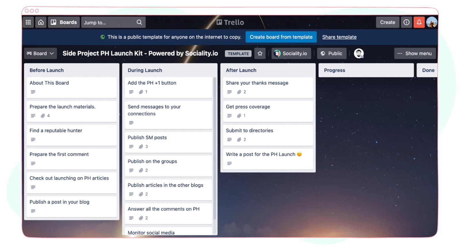 Trello Board Side Project PH Launch Kit
