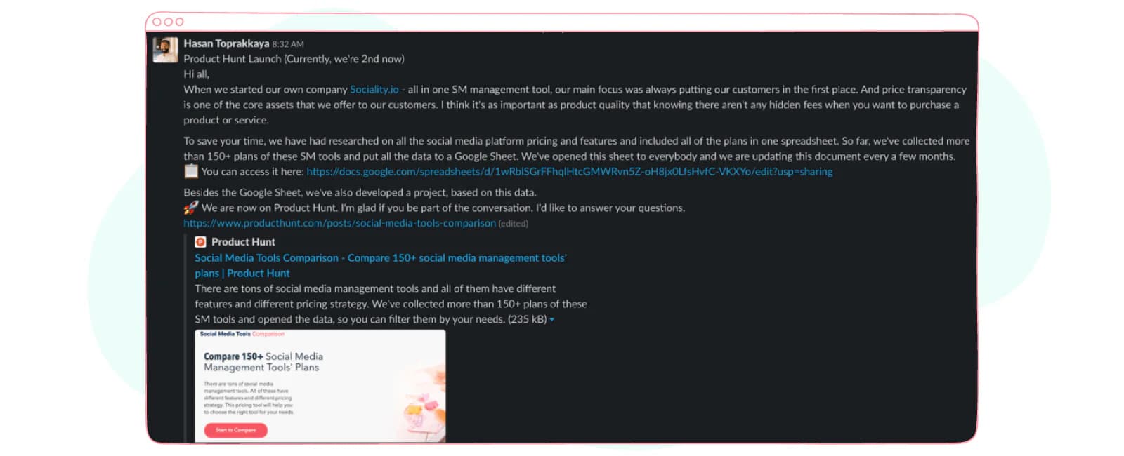 Group publishing example