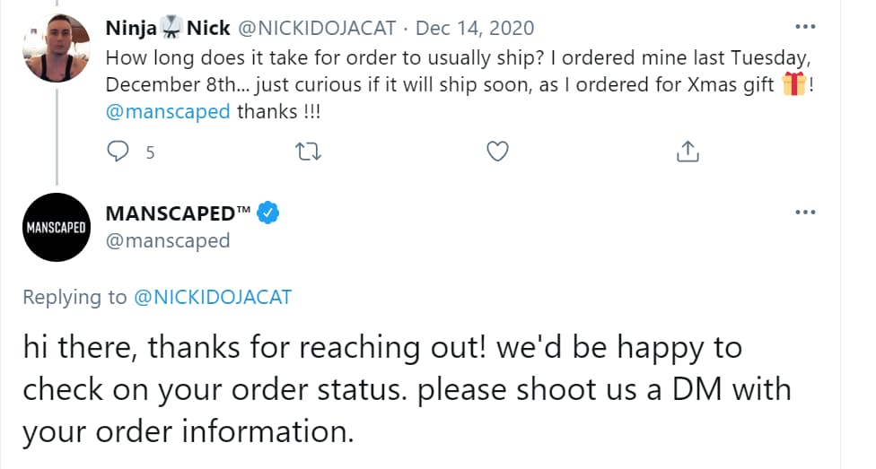 Manscaped - Tweet