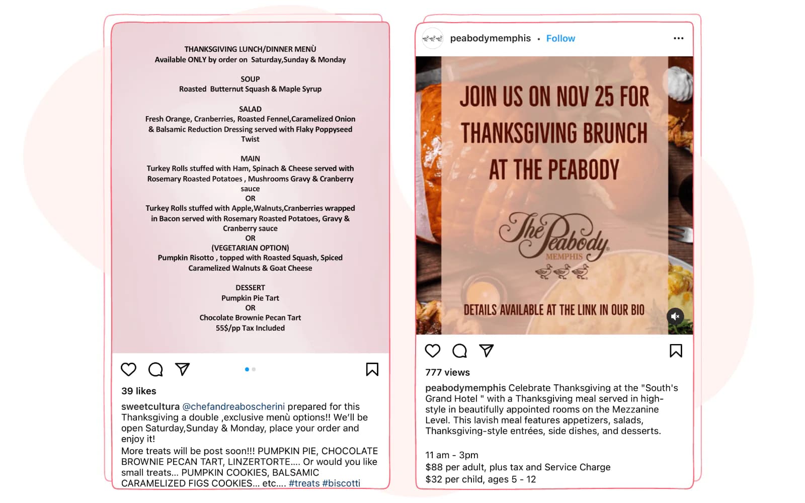 Post an offer for Thanksgiving