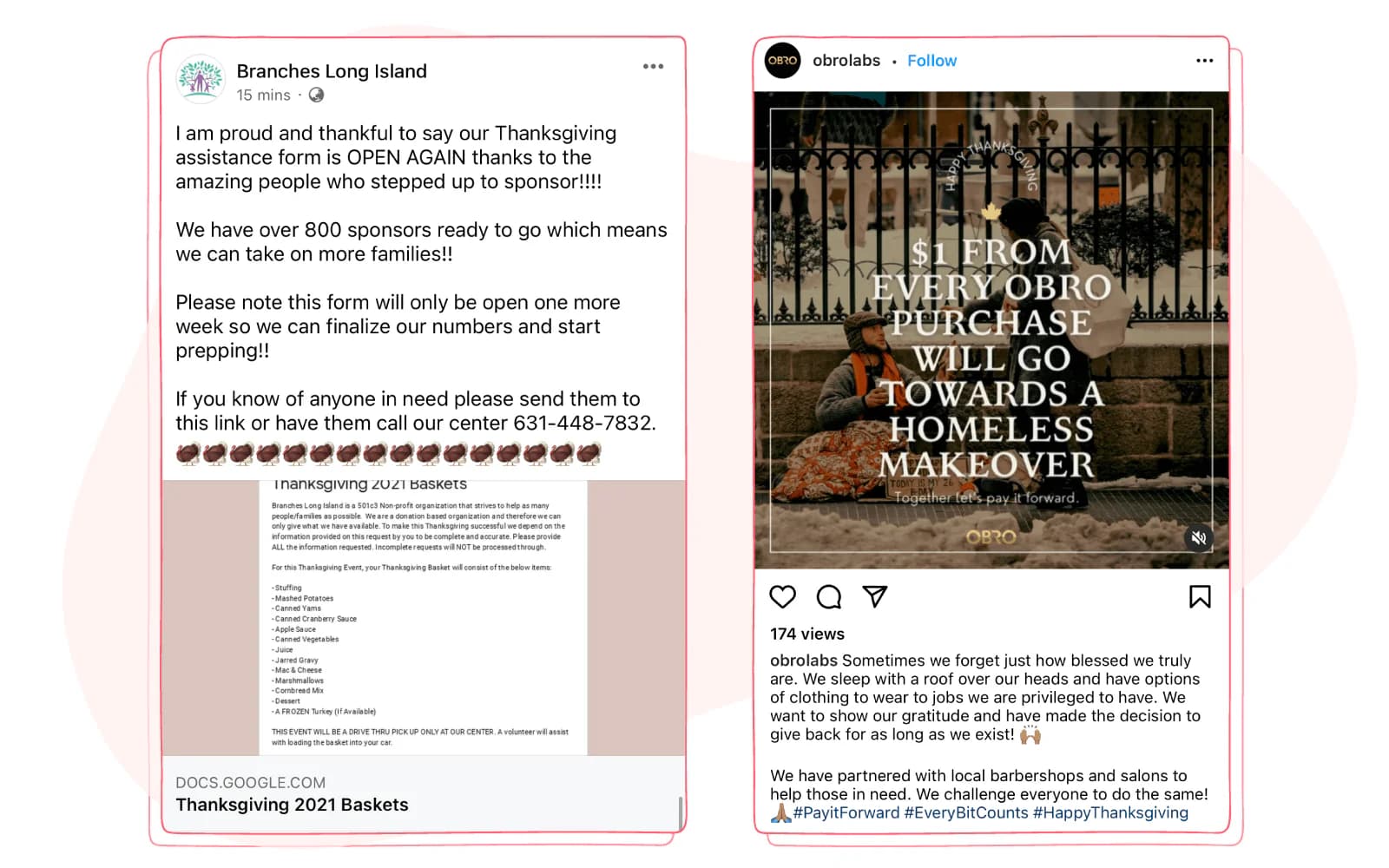 Thanksgiving content ideas - fundraising