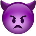 Angry face with horns emoji