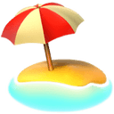 Beach with umbrella emoji