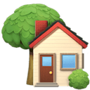 House with tree emoji