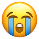 Loudly crying face emoji