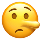 Lying face emoji