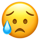 Sad but relieved face emoji