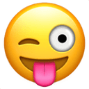 Stuck out tongue winking eye emoji