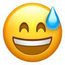 Sweat smile emoji