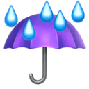 Umbrella with raindrops emoji
