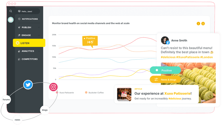 Track and monitor your keywords and hashtags via social media circles with Sociality.io social listening software.