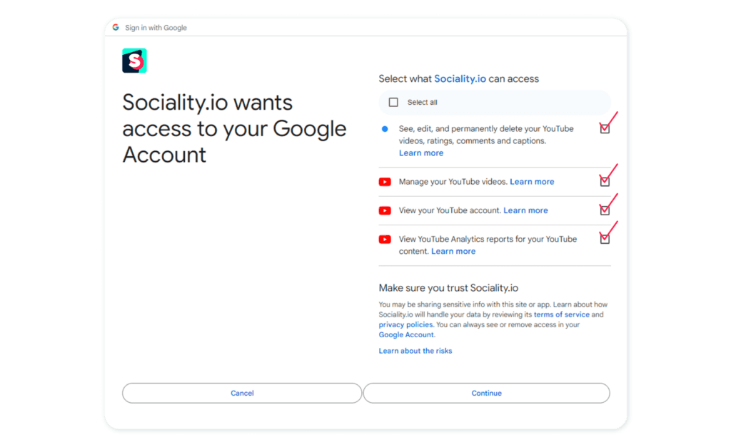 New YouTube Granular Access feature