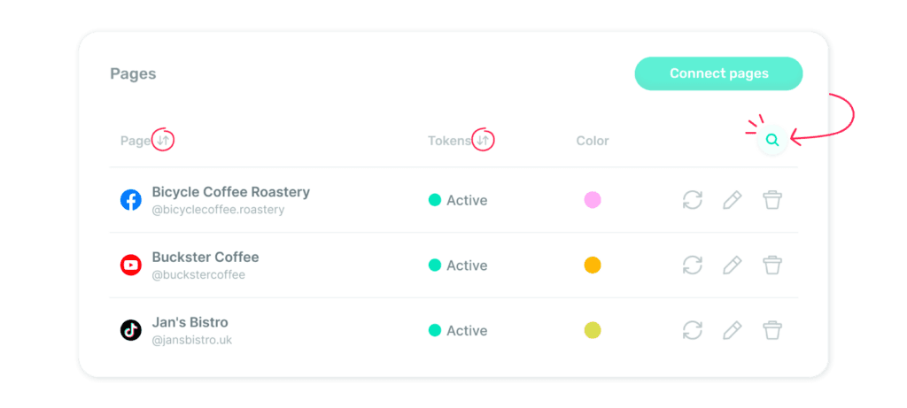 Search & Sort options for enhanced navigation