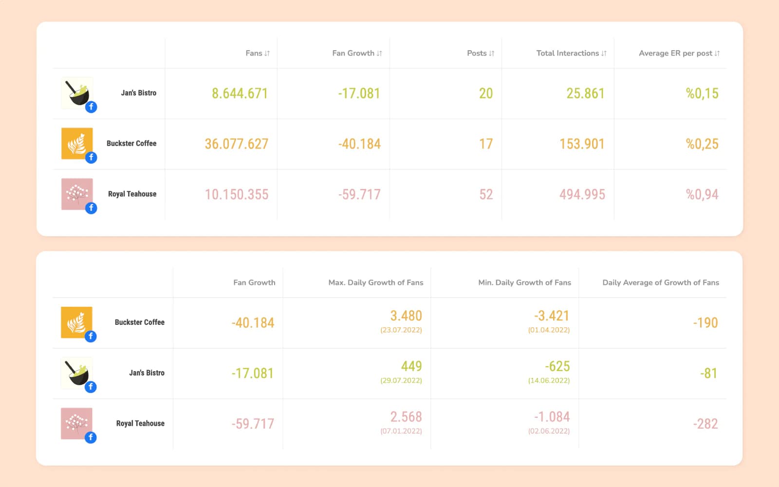 Automate Competitor analysis with a Facebook analysis tool - Fans
