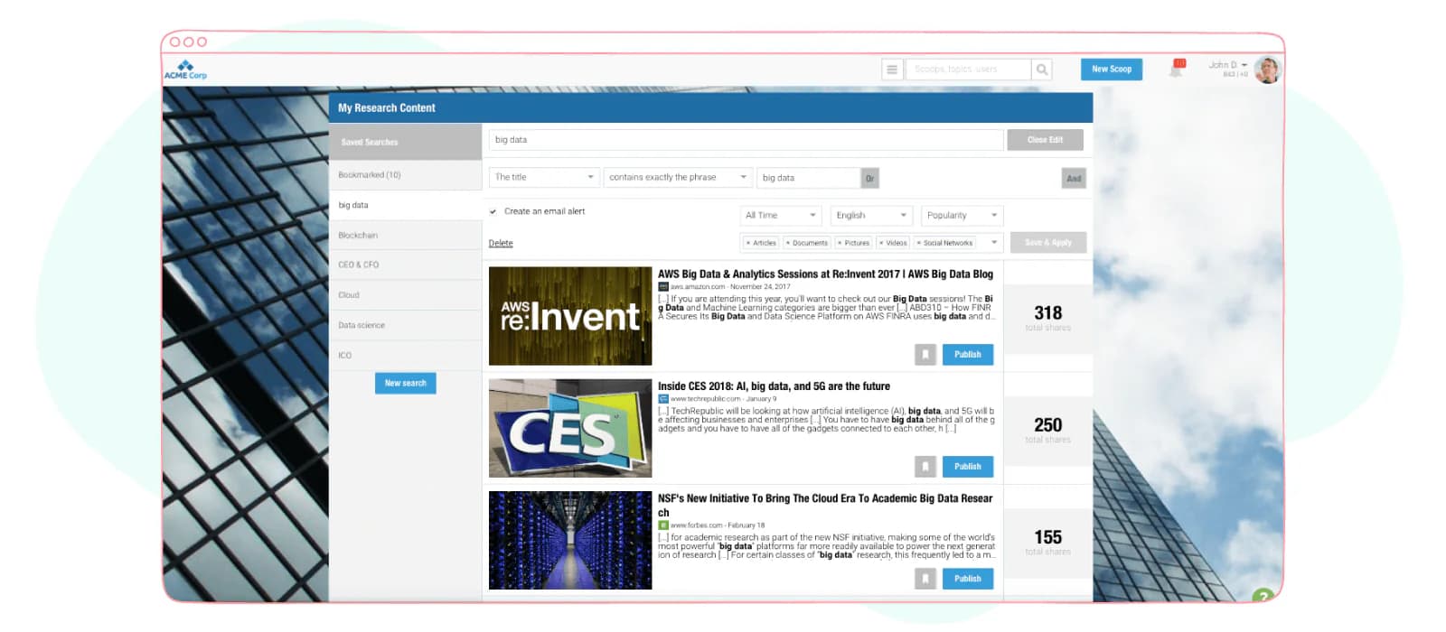 Scoop.it topic feed with curated articles