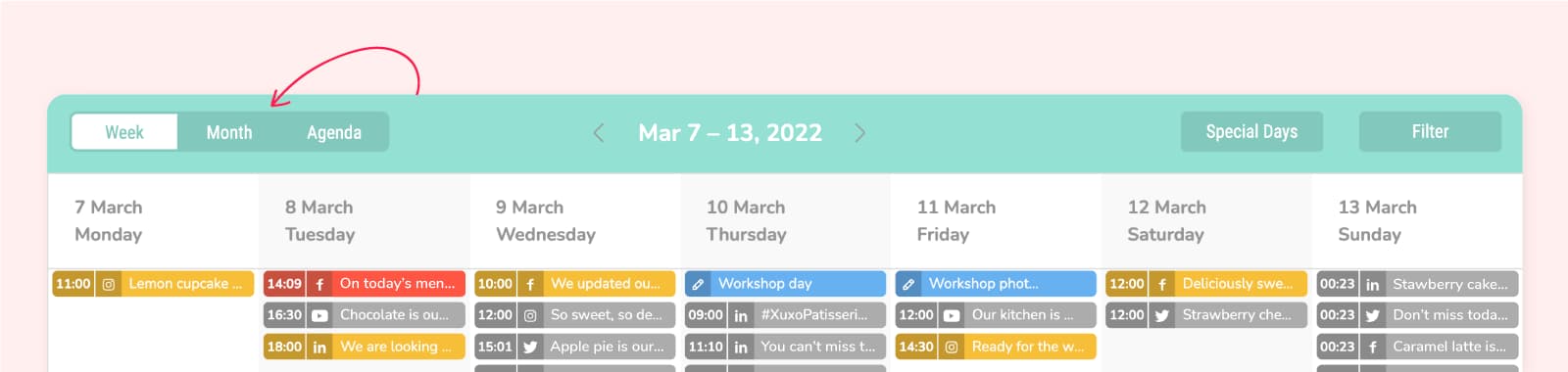 Sociality.io publish module - calendar