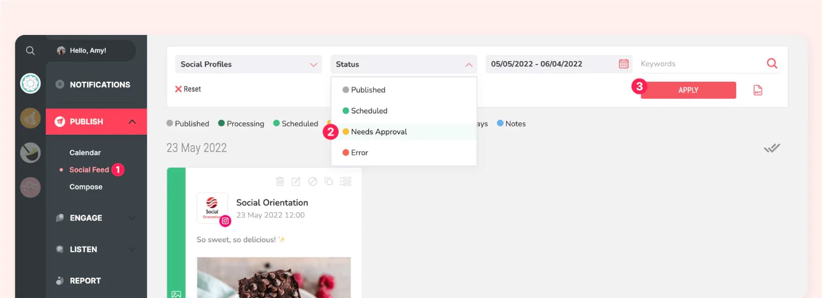 How to approve the content on Sociality.io?