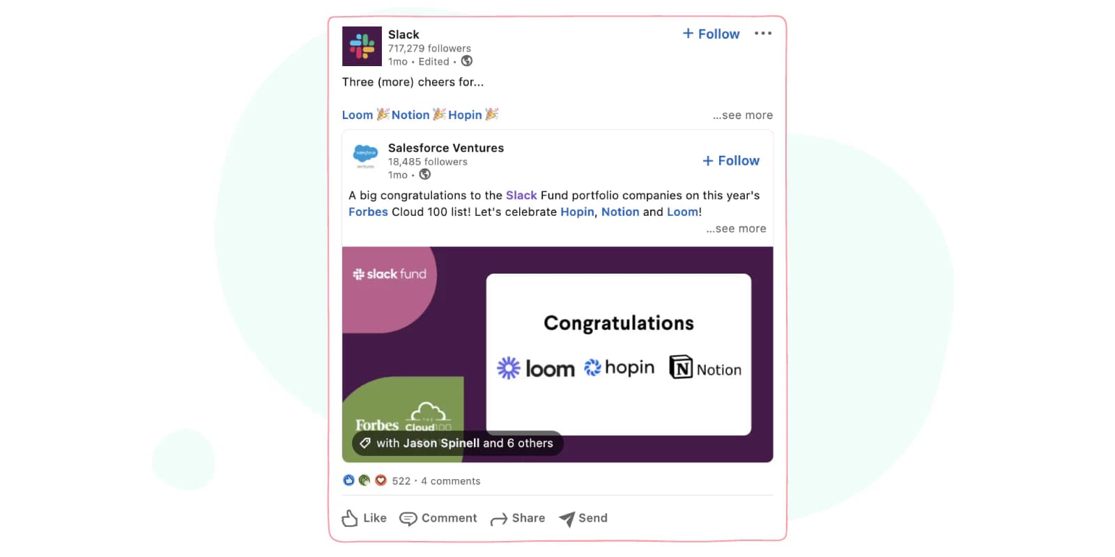 Social proof on Linkedin