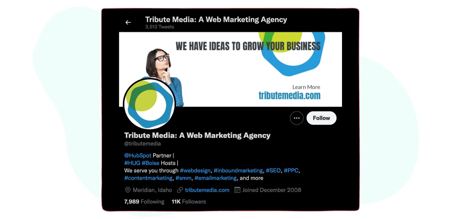 Align Twitter Bio - Tribute Media