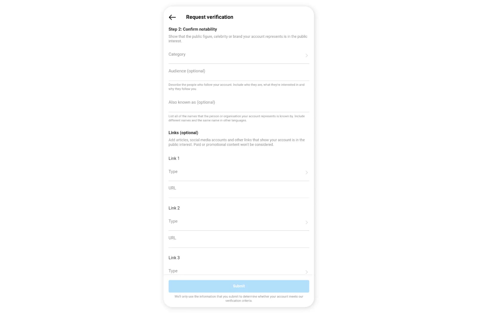 How to get verified on Instagram? - Request verification