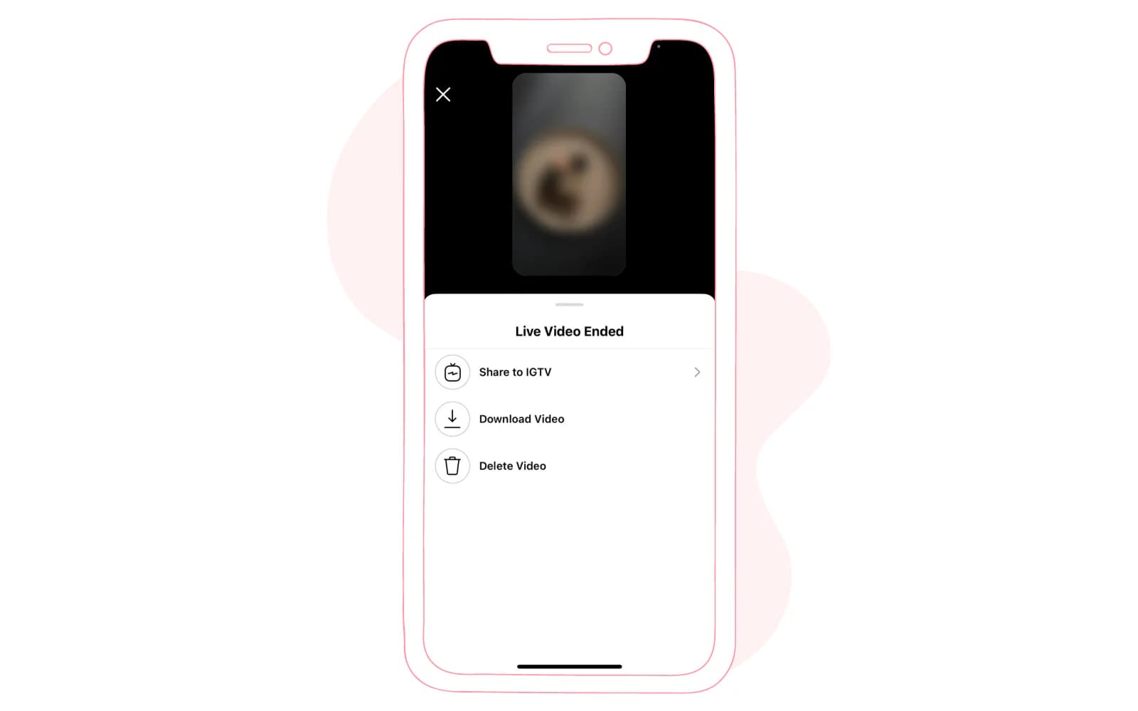 3 Instagram options when ending live