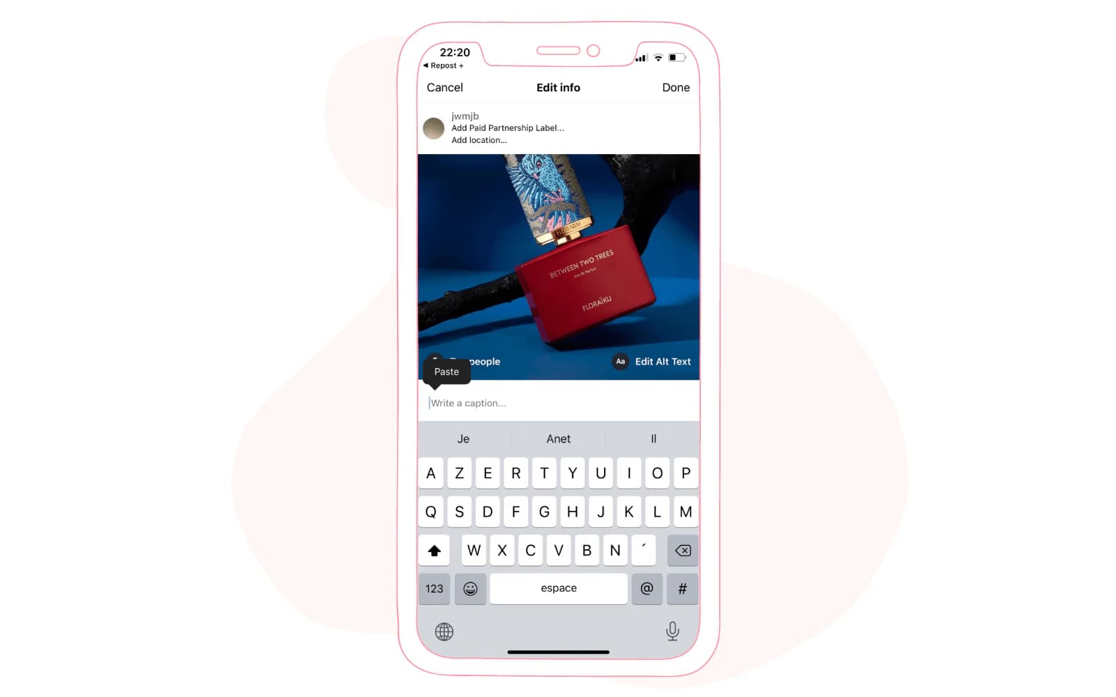 repost an Instagram post - Repos+ App copy paste the caption