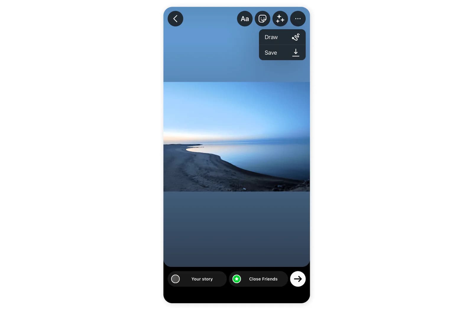 How to change Instagram Story background color - Step 2