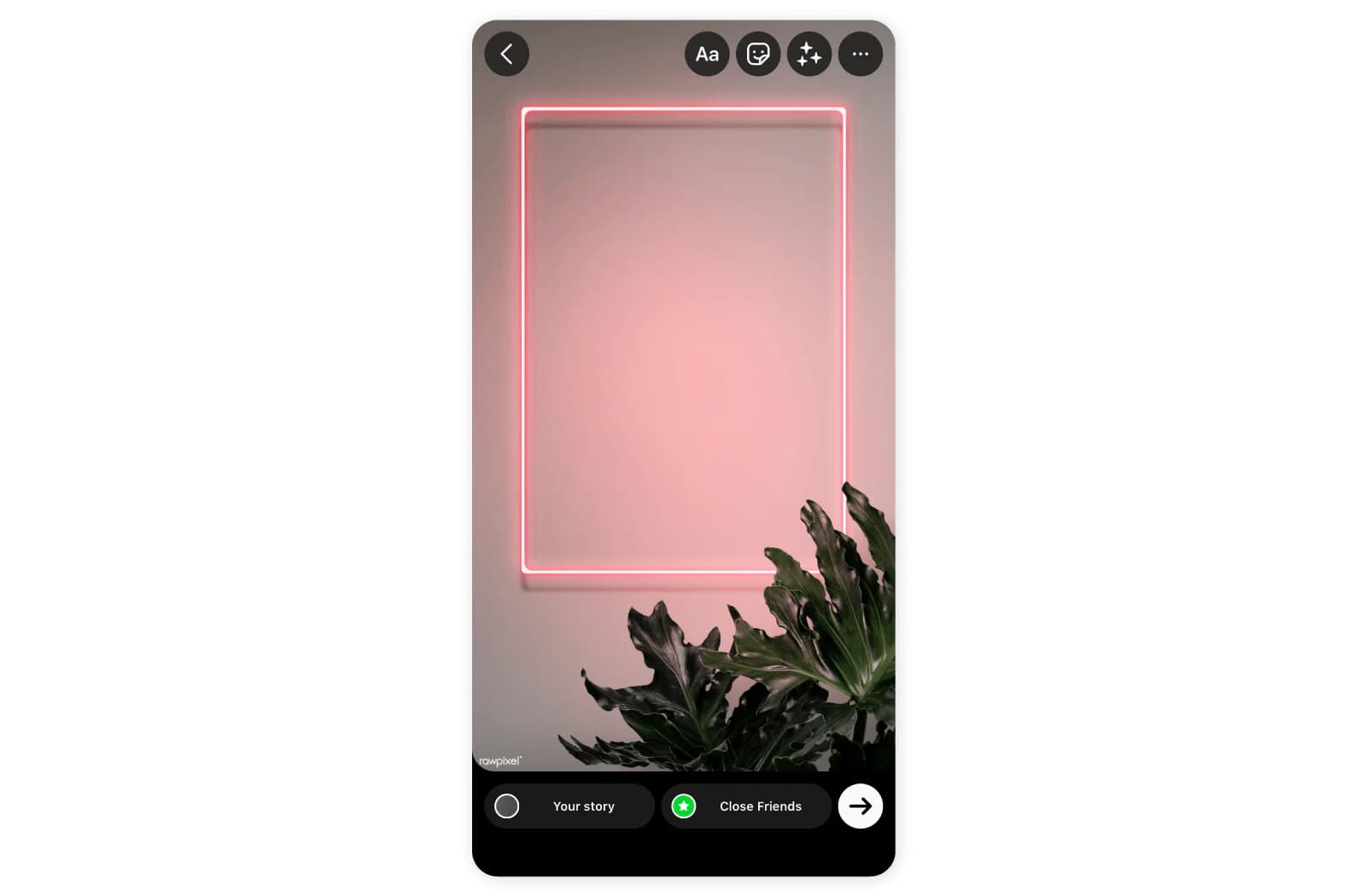 How to add an image over new background on Instagram story - Step 1