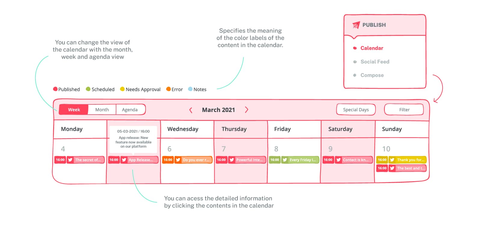 social media content calendar