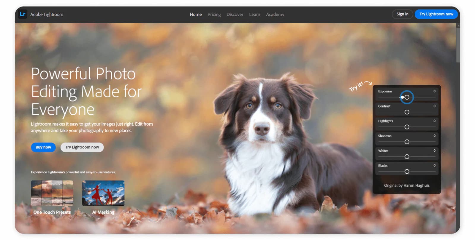 Photo and video editing tools - Adobe Lightroom