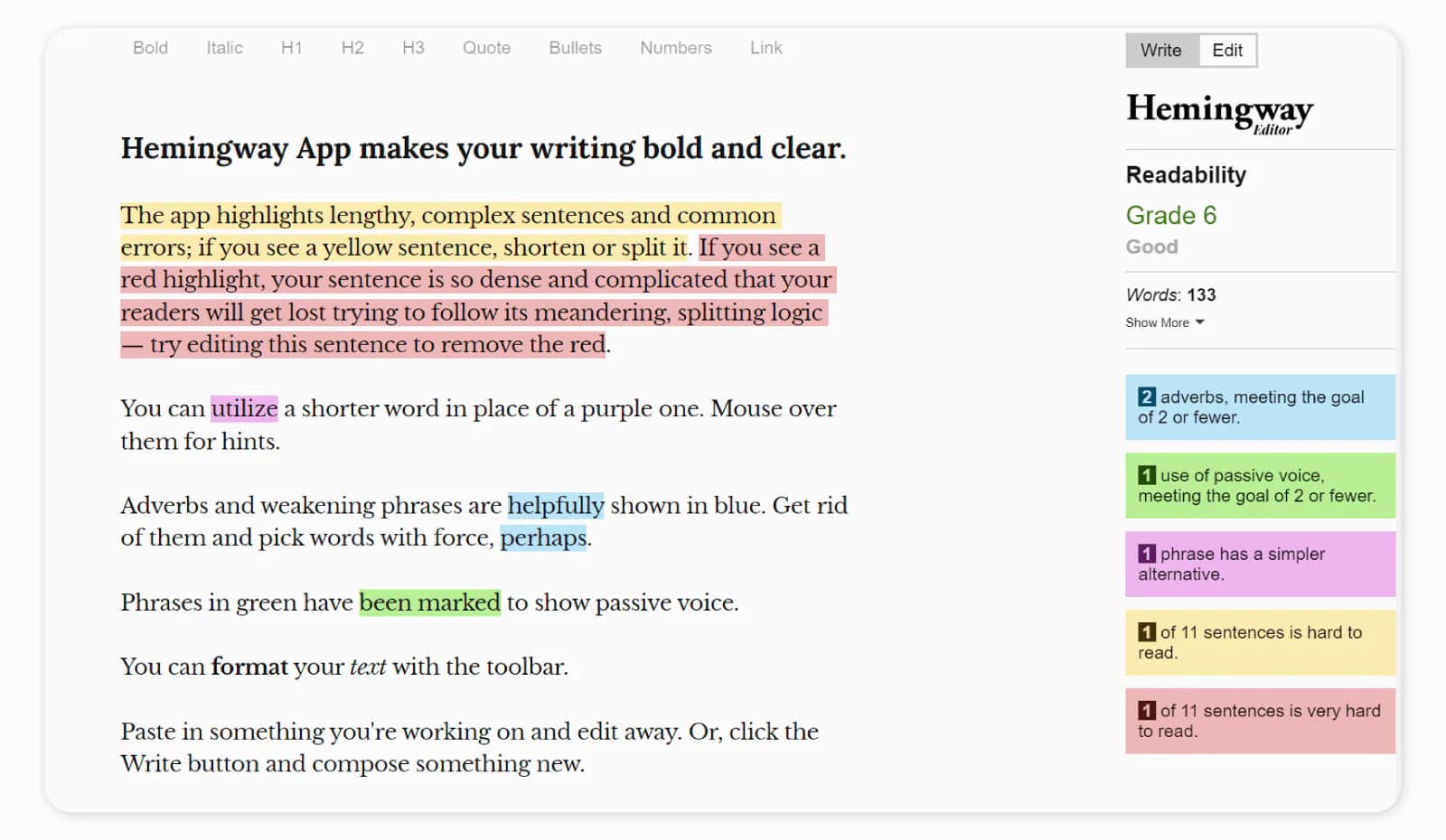 Copywriting tools - Hemingway