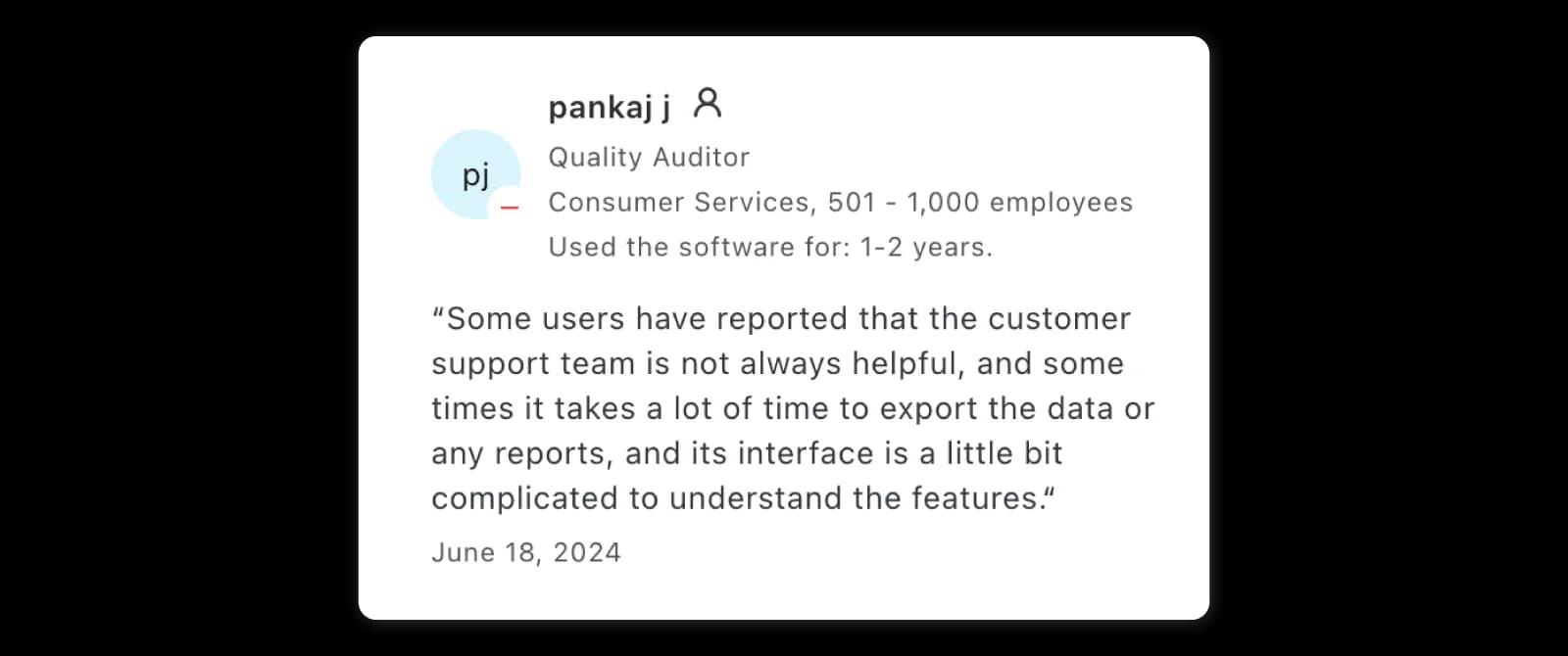 Reviewer describes slower report exports and a complex Sprinklr interface