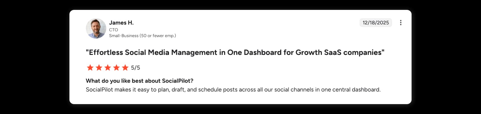 Reviewer praises SocialPilot for planning and scheduling posts across channels