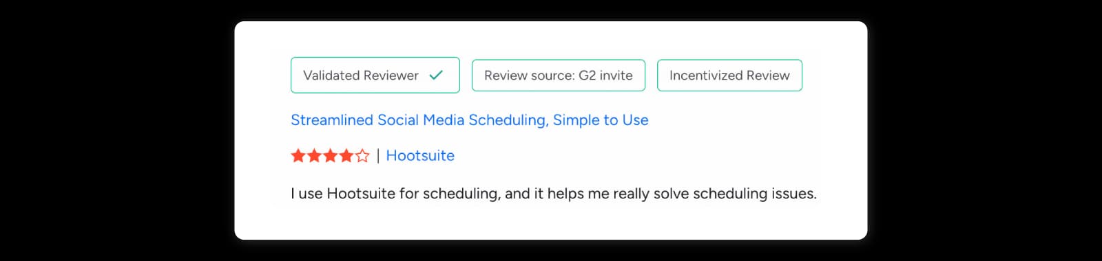 Reviewer praises Hootsuite for solving social media scheduling issues