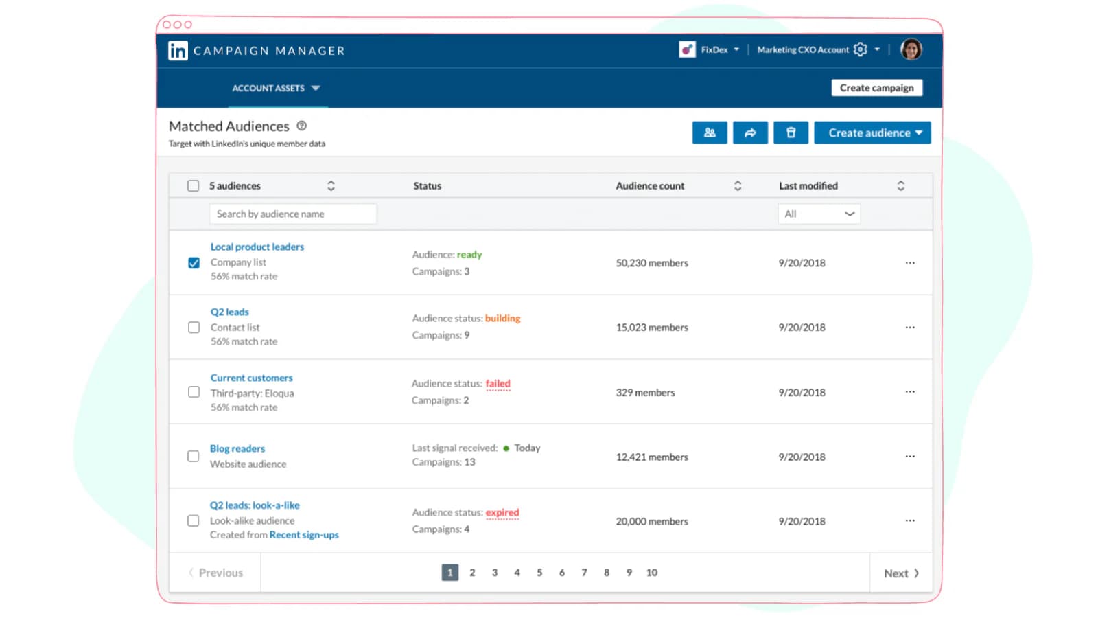 Matched Audiences feature from LinkedIn
