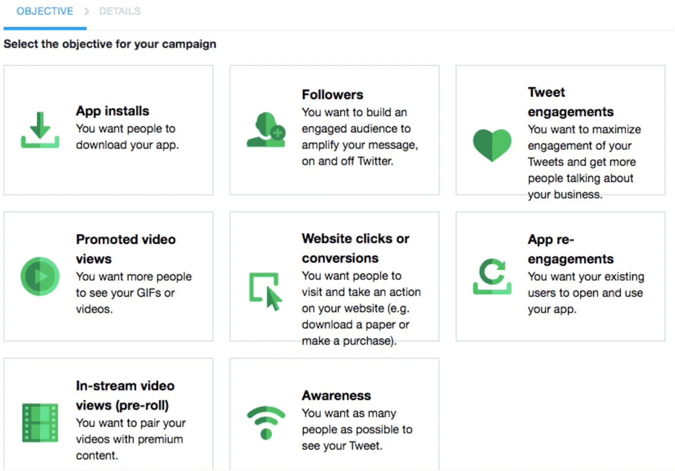 Twitter Ads Onbjective