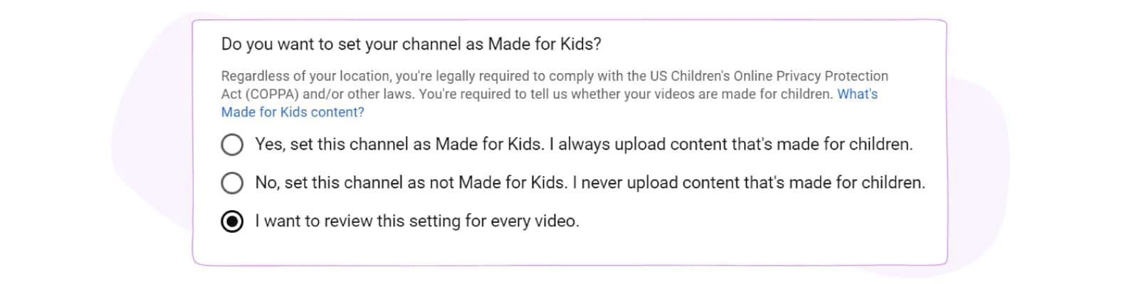 YouTube comments - select audience